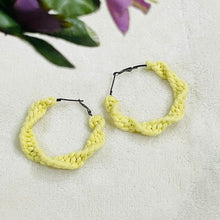 Charger l'image dans la galerie, Yellow Macrame hoop earrings online india wholesale handmade gifts for her valentine's day birthday bridesmaid mothers day gift affordable gifts under 350 online
