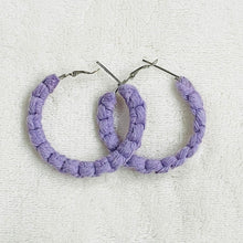 Charger l'image dans la galerie, Purple Macrame hoop earrings online india wholesale handmade gifts for her valentine's day birthday bridesmaid mothers day gift affordable gifts under 350 online
