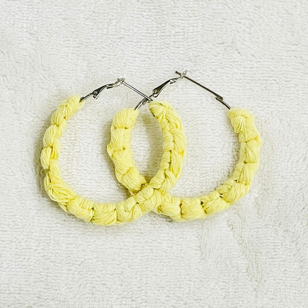 Yellow Macrame hoop earrings online india wholesale handmade gifts for her valentine's day birthday bridesmaid mothers day gift affordable gifts under 350 online