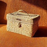 new home boho chic makeup box small storage box handmade handicrafts of India gifts cane bamboo natural fiber basket designer branded