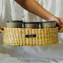 Load image into Gallery viewer, designer best Tray online india for kitchen basket kauna manipur handmade by artisans best brands branded gifting housewarming new home decor table decor dining table serving center table fruit basket bread basket
