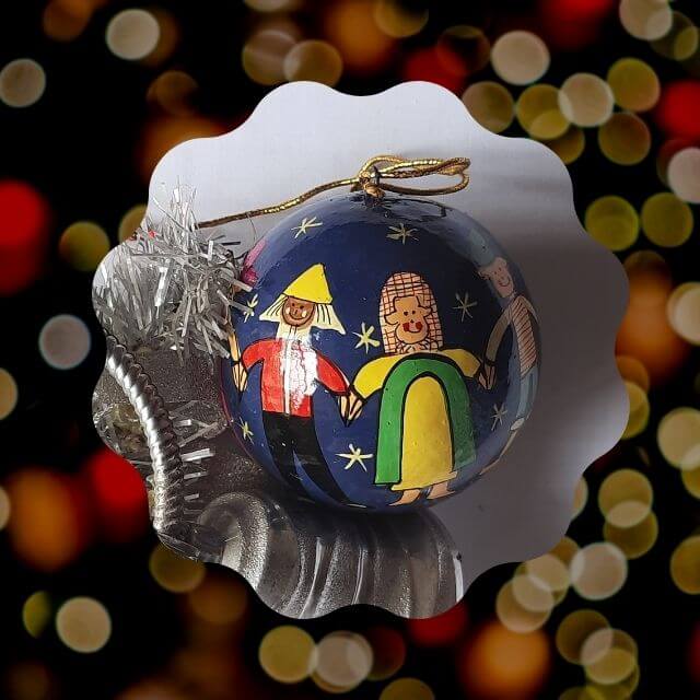Papier-Mache Christmas Ornaments - Unity In Diversity - Pack of 2