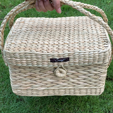 画像をギャラリービューアに読み込む, Kauna Straw Handwoven Bridal Kit Bag | Jewelery Box
