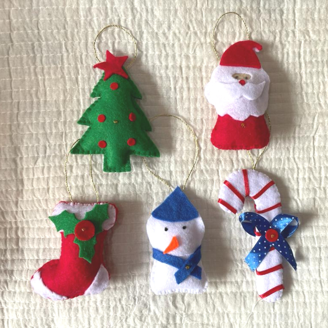 Handmade Felt Christmas Ornaments | Assorted