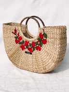 Floral Border Kauna Embroidered Handbag, Tiffin Bag