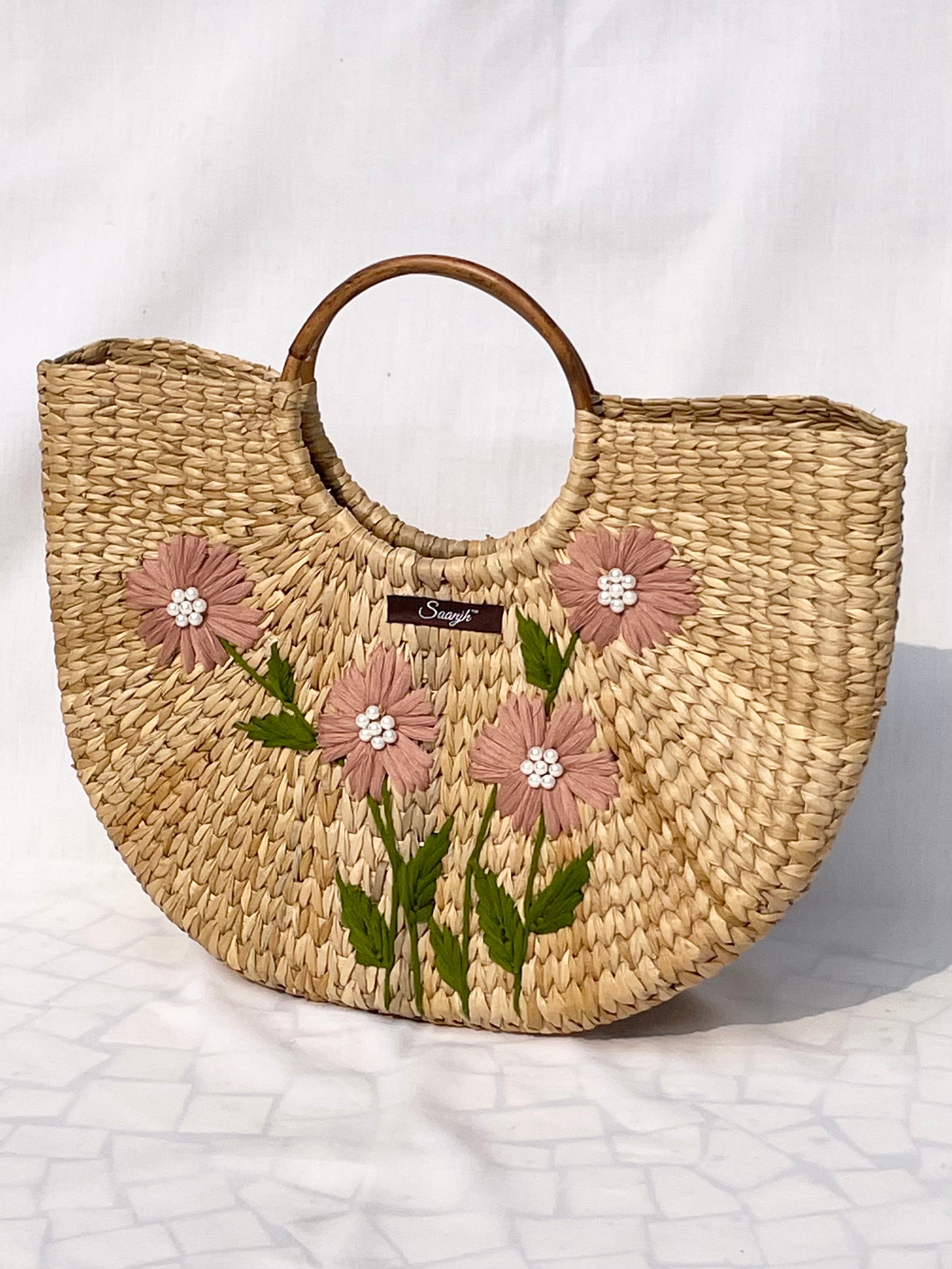Pink Kauna Handwoven Embroidered Handbag