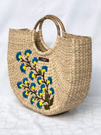 Sac à main Kauna brodé à la main vert
