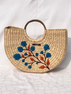 Sac à main multicolore brodé tissé à la main Kauna