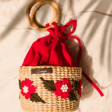 Load image into Gallery viewer, Kauna Velvet Hand-embroidered Potli Bag | Ethnic Boho Style Drawstring Purse | Saanjh Exclusive

