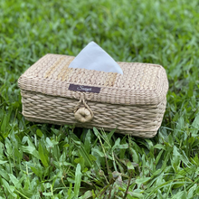 Load image into Gallery viewer, rattan cane natural fiber kauna straw tissue box online india price for dining table car accessory best housewarming gift cry baby gifts tissue box holder for home handmade handcrafted brand sustainable eco-friendly 
