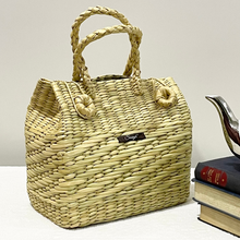 Load image into Gallery viewer, Kauna Wicker Shopping | Weekend Bag, Tiffin Bag
